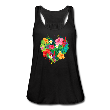 Geschenk Freundin Geburtstag Tank Top - Hawaii Herz tropische Blumen Freundin Geschenk