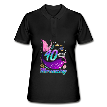Geschenk Freundin Geburtstag Poloshirt - 40 Jahre alte Meerjungfrau 40. Geburtstag Freundin