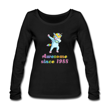 Geschenk Freundin Geburtstag Langarmshirt - Dabbing Einhorn 1988 Freundin Geburtstag Geschenk