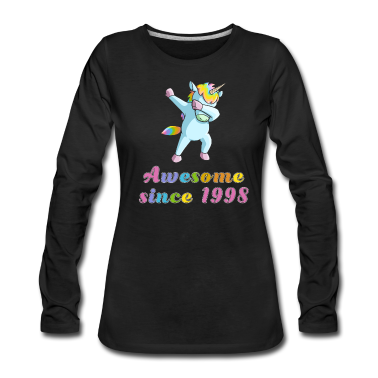 Geschenk Freundin Geburtstag Langarmshirt - Dabbing Einhorn 1998 Freundin Geburtstag Geschenk