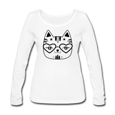 Geschenk Freundin Geburtstag Langarmshirt - Katze Comic Geschenk Freundin Geburtstag