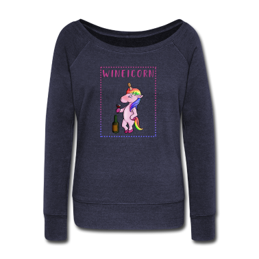 Geschenk Freundin Geburtstag Langarmshirt - Wineicorn Wein Einhorn Weinglas Freundin Geschenk
