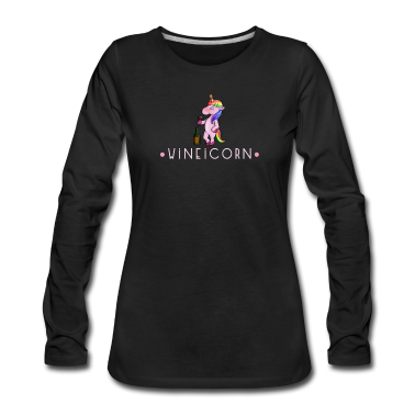 Geschenk Freundin Geburtstag Langarmshirt - Wein Einhorn Weinhorn Weinglas Freundin Geschenk