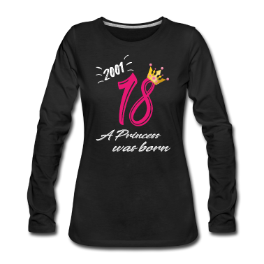 Geschenk Freundin Geburtstag Langarmshirt - 18 Geburtstag,Jahrgang 2001,Mädchen,Frau,Freundin