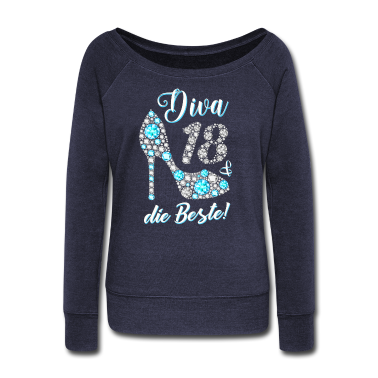 Geschenk Freundin Geburtstag Langarmshirt - Diva die Beste Diamanten 18. Geburtstag Geschenk