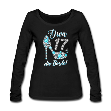 Geschenk Freundin Geburtstag Langarmshirt - Diva die Beste Diamanten 17. Geburtstag Geschenk