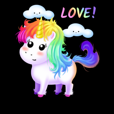 Motiv Einhorn Liebe Regenbogen Wolken Freundin Geschenk