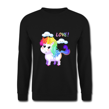 Geschenk Freundin Geburtstag Pullover - Einhorn Liebe Regenbogen Wolken Freundin Geschenk