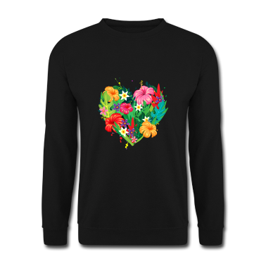 Geschenk Freundin Geburtstag Pullover - Hawaii Herz tropische Blumen Freundin Geschenk
