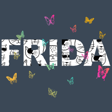 Motiv Frid a - Schöner Name mit Katzen & Schmetterlingen