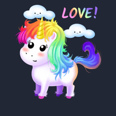 Motiv Einhorn Liebe Regenbogen Wolken Freundin Geschenk