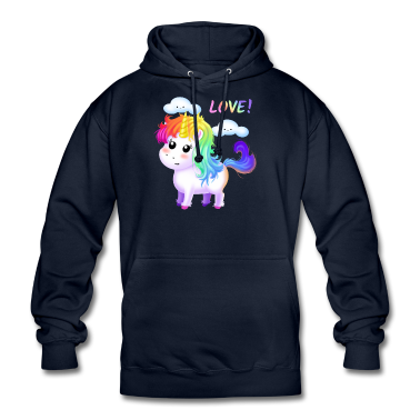 Geschenk Freundin Geburtstag Hoodie - Einhorn Liebe Regenbogen Wolken Freundin Geschenk