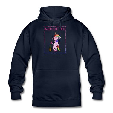Geschenk Freundin Geburtstag Hoodie - Wineicorn Wein Einhorn Weinglas Freundin Geschenk