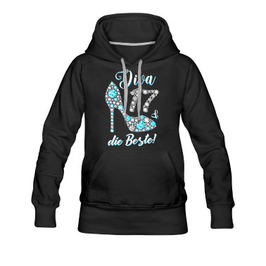 Geschenk Freundin Geburtstag Hoodie - Diva die Beste Diamanten 17. Geburtstag Geschenk