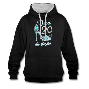 Geschenk Freundin Geburtstag Hoodie - Diva die Beste Diamanten 20. Geburtstag Geschenk