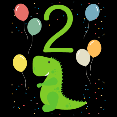 Motiv 2. Geburtstag Kindergeburtstag 2 Jahre Dinosaurier