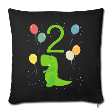 Geschenk Freundin Geburtstag Kissenbezug - 2. Geburtstag Kindergeburtstag 2 Jahre Dinosaurier