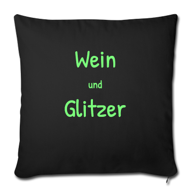 Geschenk Freundin Geburtstag Kissenbezug - Wein Glitzer Freundin Frauenabend Trinken