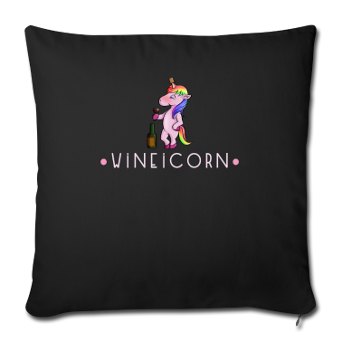 Geschenk Freundin Geburtstag Kissenbezug - Wein Einhorn Weinhorn Weinglas Freundin Geschenk