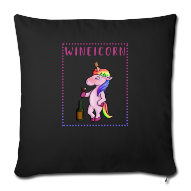 Geschenk Freundin Geburtstag Kissenbezug - Wineicorn Wein Einhorn Weinglas Freundin Geschenk