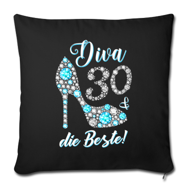 Geschenk Freundin Geburtstag Kissenbezug - Diva die Beste Diamanten 30. Geburtstag Geschenk