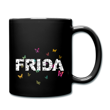 Geschenk Freundin Geburtstag Tasse - Frid a - Schöner Name mit Katzen & Schmetterlingen