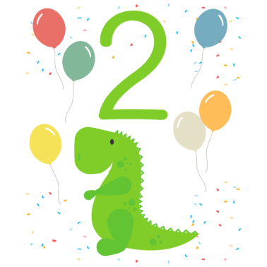 Motiv 2. Geburtstag Kindergeburtstag 2 Jahre Dinosaurier