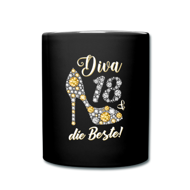Geschenk Freundin Geburtstag Tasse - Diva die Beste Diamanten Geschenk 18. Geburtstag