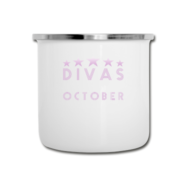 Geschenk Freundin Geburtstag Emaille Tasse - Diva Oktober geboren Freundin Geburtstag Geschenk