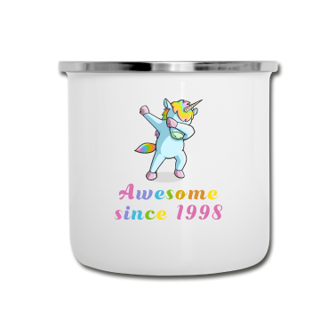 Geschenk Freundin Geburtstag Emaille Tasse - Dabbing Einhorn 1998 Freundin Geburtstag Geschenk