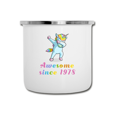 Geschenk Freundin Geburtstag Emaille Tasse - Dabbing Einhorn 1978 Freundin Geburtstag Geschenk