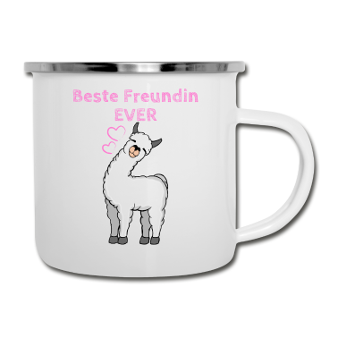 Geschenk Freundin Geburtstag Emaille Tasse - Beste Freundin Geschenk für Damen und Mädchen