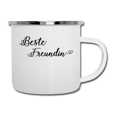 Geschenk Freundin Geburtstag Emaille Tasse - Beste Freundin