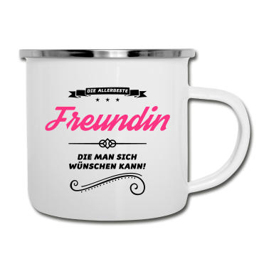 Geschenk Freundin Geburtstag Emaille Tasse - freundin allerbeste