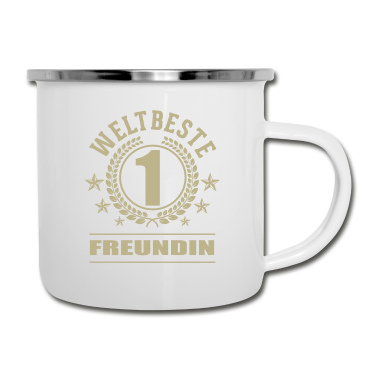 Geschenk Freundin Geburtstag Emaille Tasse - Weltbeste Freundin