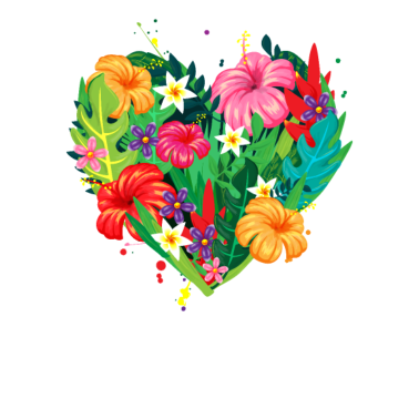 Motiv Hawaii Herz tropische Blumen Freundin Geschenk