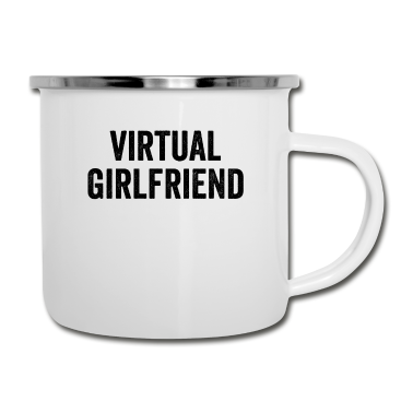 Geschenk Freundin Geburtstag Emaille Tasse - Virtuelle Freundin