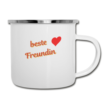 Geschenk Freundin Geburtstag Emaille Tasse - beste Freundin
