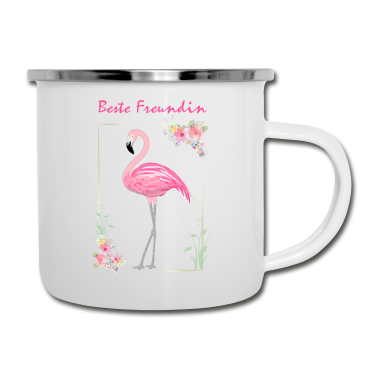 Geschenk Freundin Geburtstag Emaille Tasse - Beste Freundin Geschenk für Damen und Mädchen