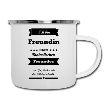 Geschenk Freundin Geburtstag Emaille Tasse - Freundin und super