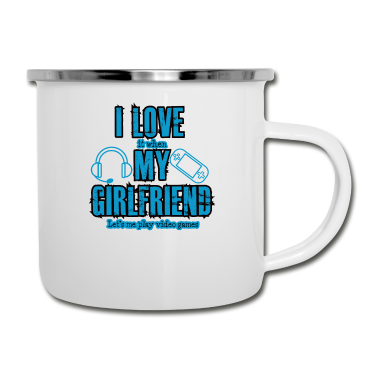 Geschenk Freundin Geburtstag Emaille Tasse - Ich Liebe meine Freundin