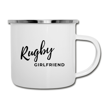 Geschenk Freundin Geburtstag Emaille Tasse - Rugby-Freundin.