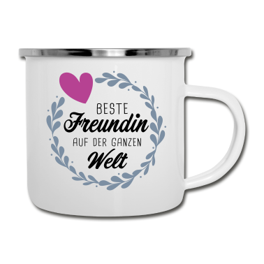 Geschenk Freundin Geburtstag Emaille Tasse - Beste Freundin BBF Besties Freundinnen Geschenk
