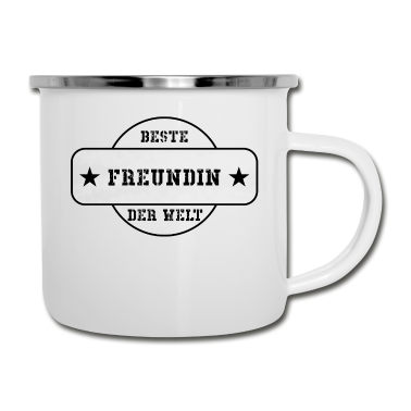 Geschenk Freundin Geburtstag Emaille Tasse - Beste Freundin der Welt Geburtstag Geschenk BFF
