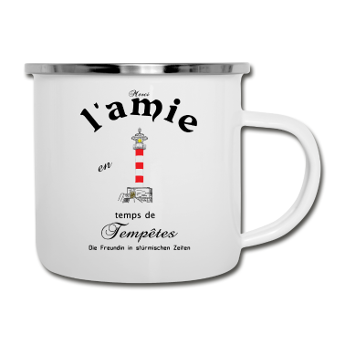 Geschenk Freundin Geburtstag Emaille Tasse - Freundin auf Französisch