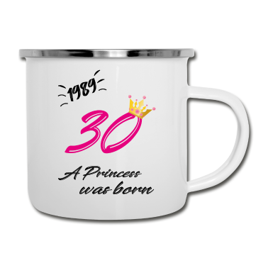 Geschenk Freundin Geburtstag Emaille Tasse - 30 Geburtstag,Jahrgang 1989,Frau,Freundin,Tochter