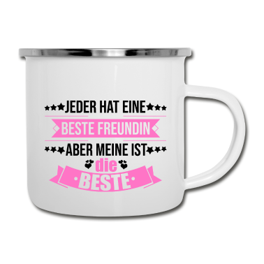 Geschenk Freundin Geburtstag Emaille Tasse - Beste Freundin