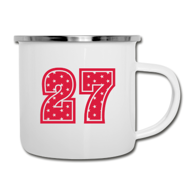 Geschenk Freundin Geburtstag Emaille Tasse - 27 JAHRE ALT 27 Geburtstag Freundin Retro
