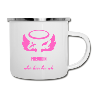 Geschenk Freundin Geburtstag Emaille Tasse - Freundin Engel