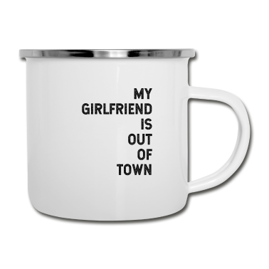 Geschenk Freundin Geburtstag Emaille Tasse - Meine Freundin ist nicht in der Stadt